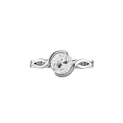 Damen Jubiläumsring Rund Old Cut Echt Diamanten 1,25 Karat Tension Style Gold