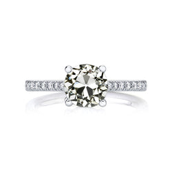 Damen Jubiläumsring Runder Altschliff Naturliche Diamant 4 Krappen Set 4 Karat
