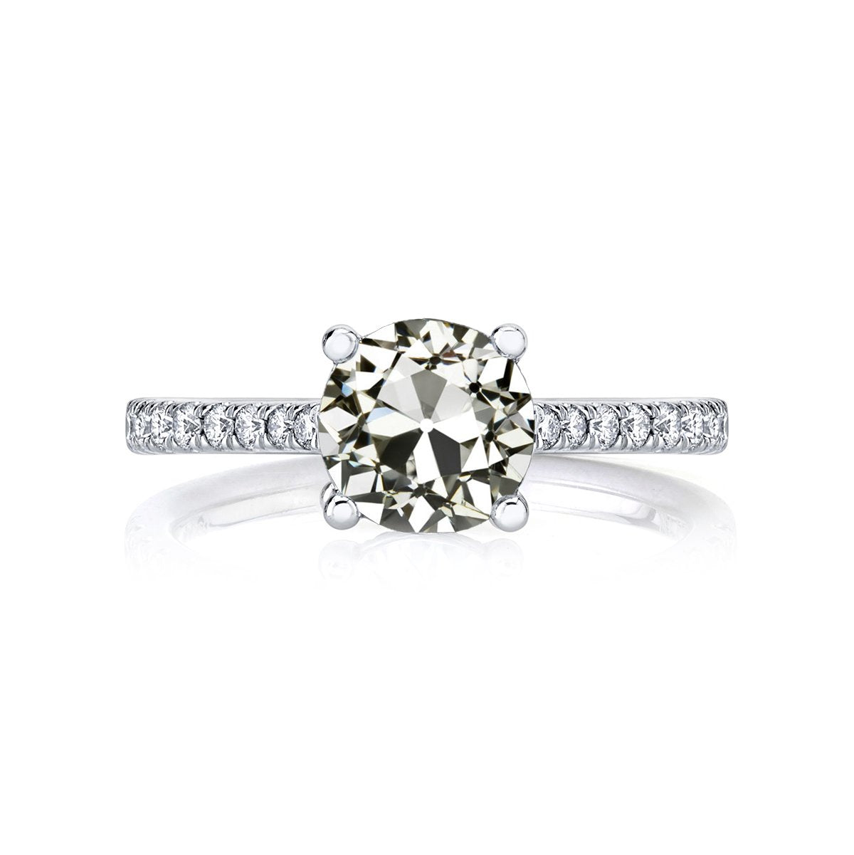 Damen Jubiläumsring Runder Altschliff Naturliche Diamant 4 Krappen Set 4 Karat