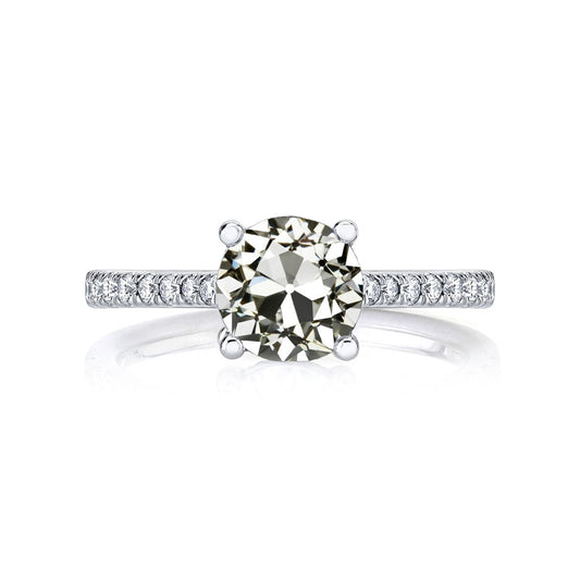 Damen Jubiläumsring Runder Altschliff Naturliche Diamant 4 Krappen Set 4 Karat