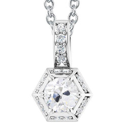 Damen Naturlich Diamant Anhänger Halo Alter Bergmann 4,50 Karat Weißgold 14K