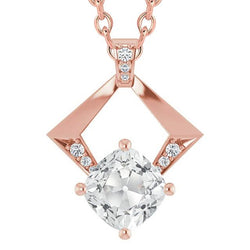 Damen Naturlich Diamant Anhänger Rund & Kissen Old Cut 6 Karat Roségold 14K