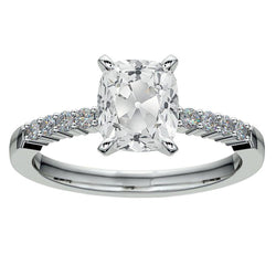 Damen Natürlich Diamant Ehering Kissen alter Bergmann & Runde Akzente 6 Karat