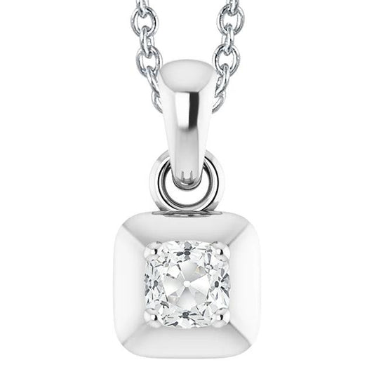 Damen Natürliche Diamant Anhänger Kissen Alter Bergmann 2 Karat 14K