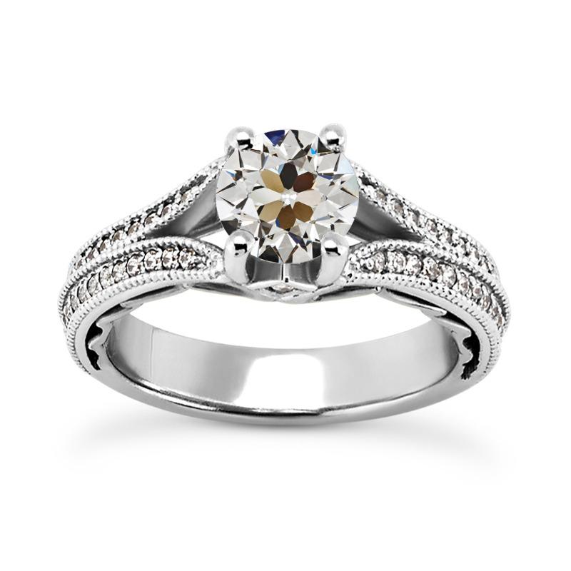 Damen Runder Alter Bergmann Echt Diamantring Mit Geteiltem Schaft 4,50 Karat- harrychadent.ch