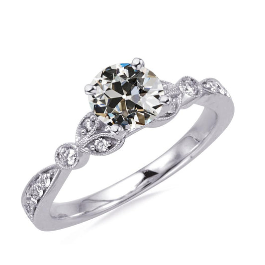 Damen Runder Alter Minenschliff Echt Diamant Ehering 3,50 Karat Milgrain