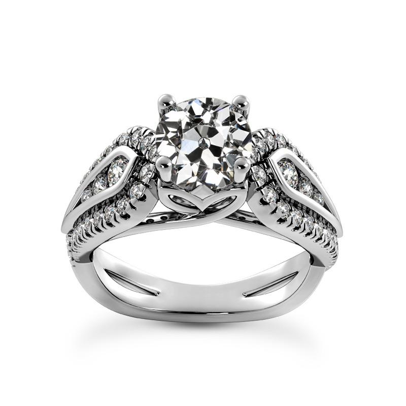 Damen Runder Alter Minenschliff Naturliche Diamantring Goldschmuck 4,50 Karat - harrychadent.ch