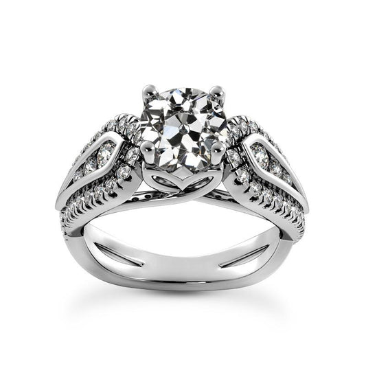 Damen Runder Alter Minenschliff Naturliche Diamantring Goldschmuck 4,50 Karat - harrychadent.ch