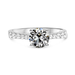 Damen Runder Altschliff Echt Diamant-Verlobungsring Gold 3,50 Karat