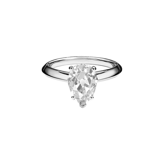 Damen Solitärring Birne Alter Minenschliff Natürliche Diamant 2 Karat