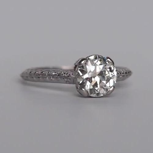 Damen Solitärring Rund Alter Minenschliff Echt Diamant 1,75 Karat Schmuck