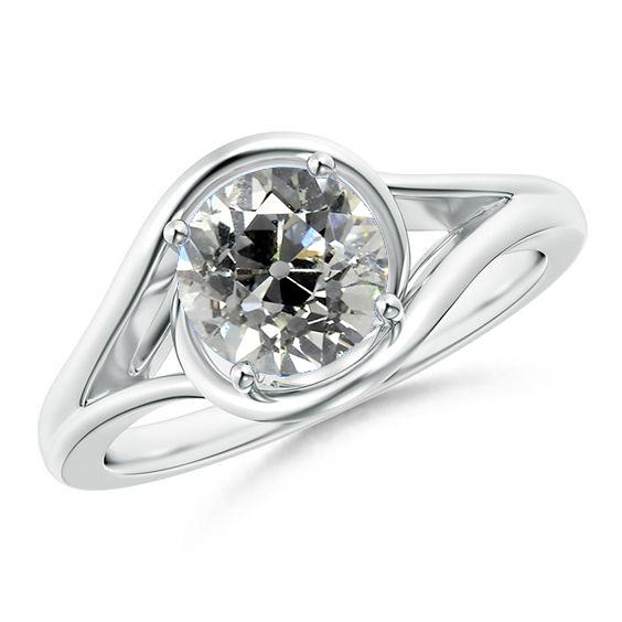 Damen Solitaire Old Mine Cut Echt Diamantring 2 Karat Split Shank Gold - harrychadent.ch