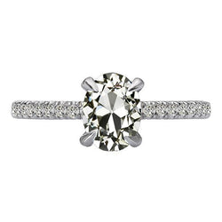 Damenring Oval Old Mine Cut Echt Diamant Krappen Set 6,50 Karat