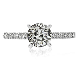 Damenring Rund Alter Bergmann Echt Diamant 4 Krappen Set 4 Karat Schmuck