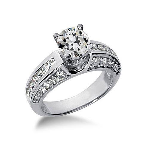 Damenring Rund Alter Bergmann Echt Diamant Weißgold Schmuck 3,50 Karat - harrychadent.ch