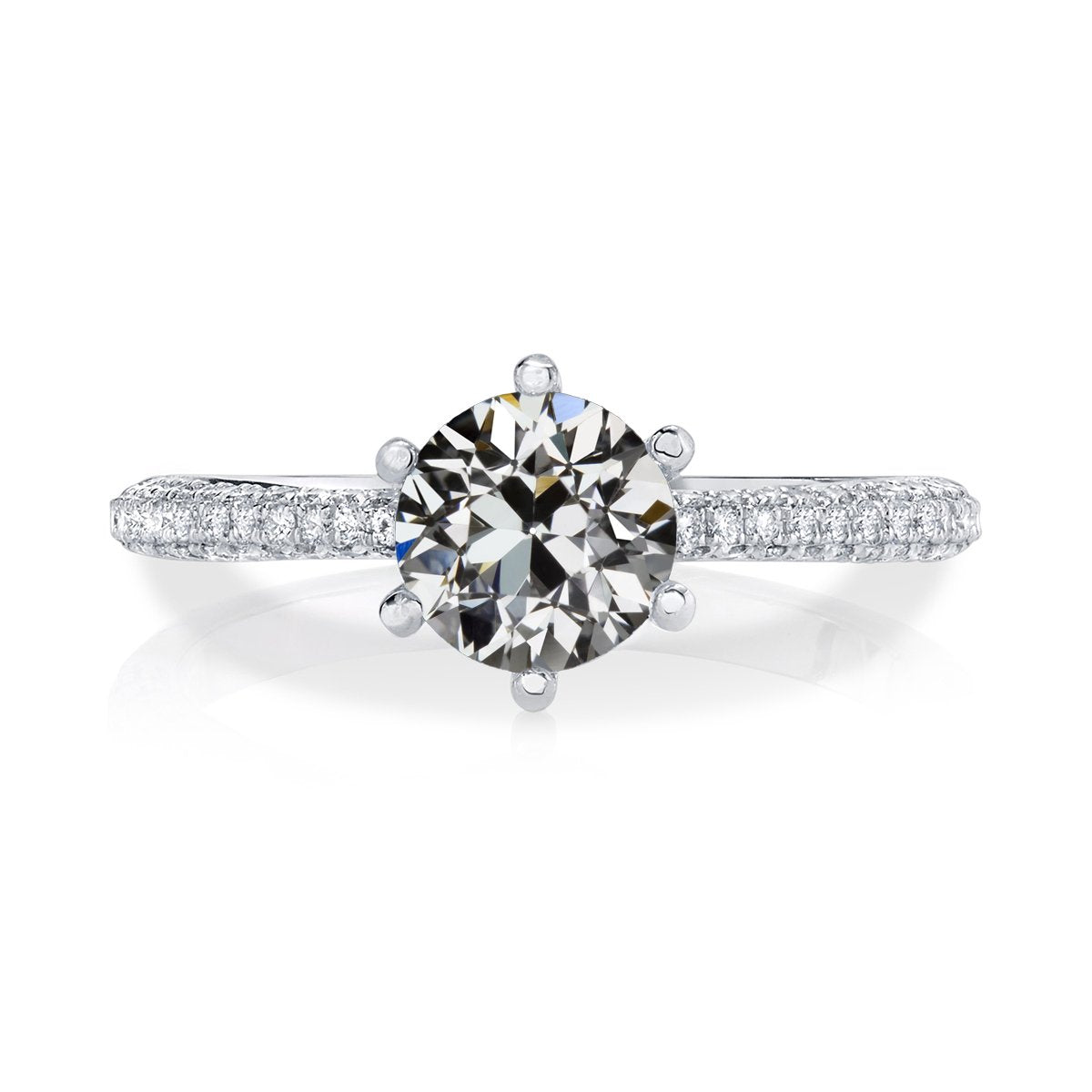 Damenring Runder Echt Diamant Im Alten Minenschliff 6-Krappen-Set 4 Karat Gold - harrychadent.ch