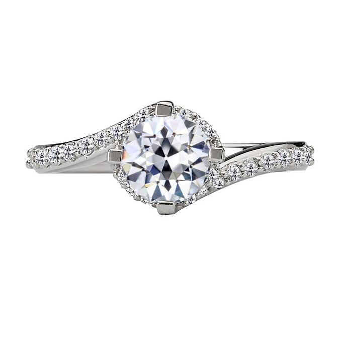 Damenschmuck Alter Bergmann Natürliche Diamant Ring Tension Style 4 Karat