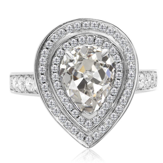 Doppelter Halo-Ring Runder & Ovaler Naturliche Diamant Im Alten Minenschliff 10.50 Karat