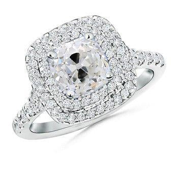 Double Halo Ehering Kissen Alter Minenschliff Echt Diamant 3 Karat - harrychadent.ch