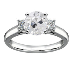 Drei-Steine-Jubiläums-Rund Echt Diamant Ring Im Minenschliff 3,75 Karat