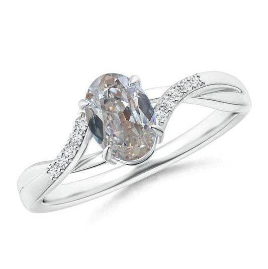 Eagle Claws Oval Anniversary Ring Alteuropäischer Echt Diamant 2,50 ct Schmuck