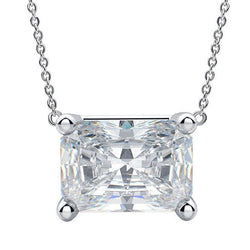 East West Set Echt Diamant Anhänger Hundeohr Radiant Cut 3 Karat Single Prong