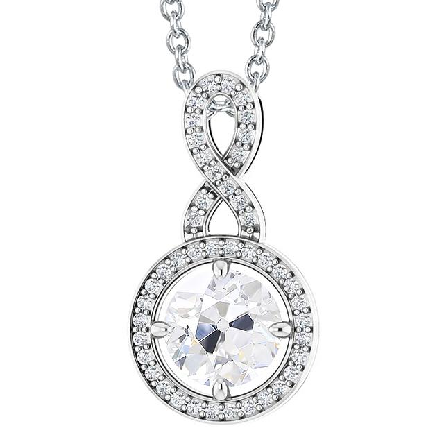 Echt Diamant-Anhänger Rundschliff Alter Bergmann 4 Karat Zinken-Set Gold 14K - harrychadent.ch