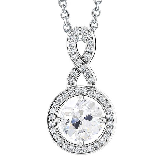 Echt Diamant-Anhänger Rundschliff Alter Bergmann 4 Karat Zinken-Set Gold 14K - harrychadent.ch