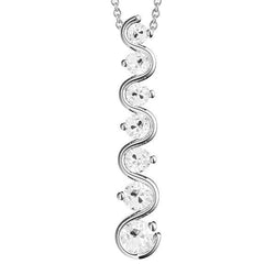 Echt Diamant-Anhänger Sieben-Stein-Rund Alt-Europäisch Twisted 3.50 Karat