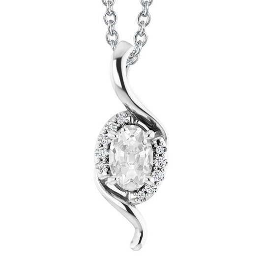 echter oval diamant 3Karat anhänger Vorderansicht