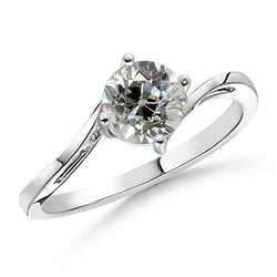 Echt Diamant-Solitärring Alter Bergmann Rundschliff 1,50 Karat Tension Style
