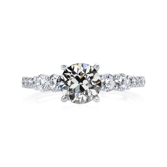 Echt Diamant-Verlobungsring Rund Old Mine Cut Weißgold 5 Karat - harrychadent.ch