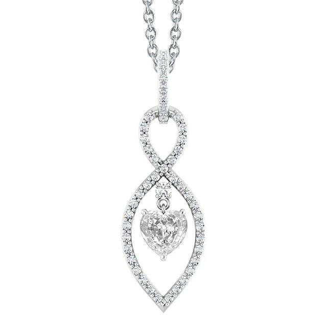 Echt Diamant Anhänger Rund & Herz Alter Bergmann 2,50 Karat Krappenset