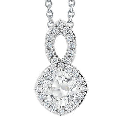 Echt Diamant Anhänger Rund & Kissen Alter Bergmann 6.50 Karat Twisted Style