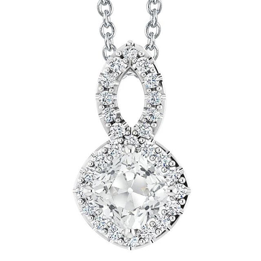 Echt Diamant Anhänger Rund & Kissen Alter Bergmann 6.50 Karat Twisted Style - harrychadent.ch