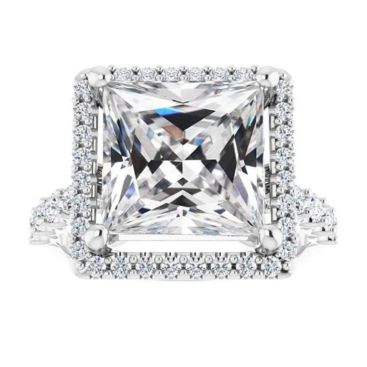 Echt Diamant Halo Ring Square Cut Alter Bergmann Damen Goldschmuck 9 Karat - harrychadent.ch