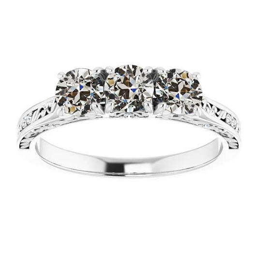 Ehering Alter Minenschliff Echt Diamant Antik-Stil 3.50 Karat - harrychadent.ch