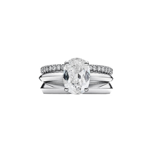 Ehering Band Set Old Cut Kissen Echt Diamant 3,50 Karat Gold 14K