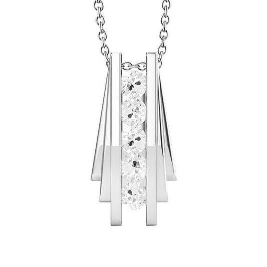 Fünf-Stein Echt Diamant-Anhänger rund alter Bergmann 2.50 Karat Gold 14K - harrychadent.ch