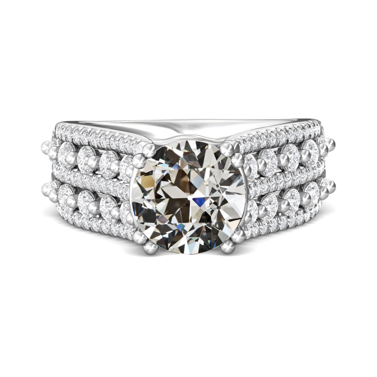 Fancy Naturlich Diamant Jubiläumsring Altschliff Doppelstift Set 8,50 Karat - harrychadent.ch