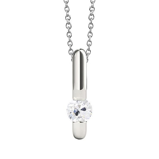 Gold-Solitär Echt Diamant-Anhänger mit Kette rund alter Bergmann 1 Karat - harrychadent.ch