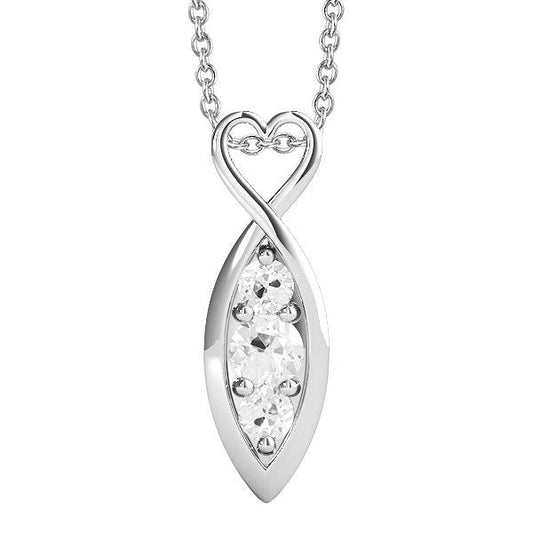 Gold 14K Alteuropäischer Drei-Stein Echt Diamant-Anhänger 1,50 Karat - harrychadent.ch