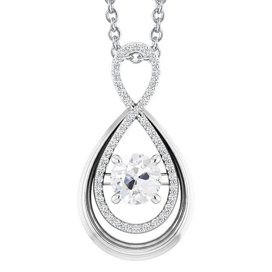 Gold 14K Altschliff Natürliche Diamant Anhänger Mit Kette 2,50 Karat Infinity Style