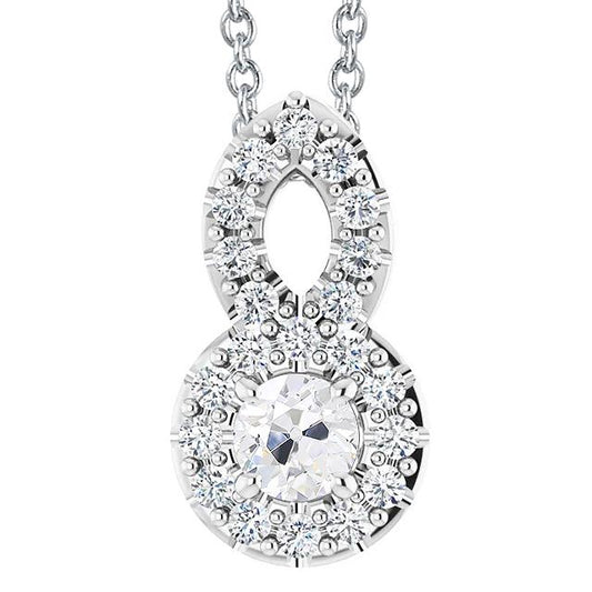 Gold 14K Echt Diamant-Anhänger Rundschliff Alter Bergmann 4 Karat Zinken-Set - harrychadent.ch