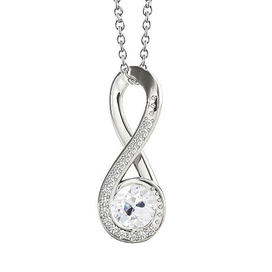 Gold 14K Echt Diamant Anhänger Rund alter Bergmann Infinity Style 2 Karat - harrychadent.ch