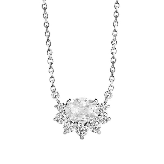 echter oval diamant 3.50Karat anhänger Vorderansicht
