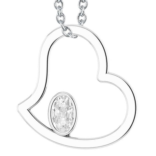Gold 14K Herzförmiger Naturlich Diamant Anhänger Oval Old Cut 2 Karat Lünette Set - harrychadent.ch