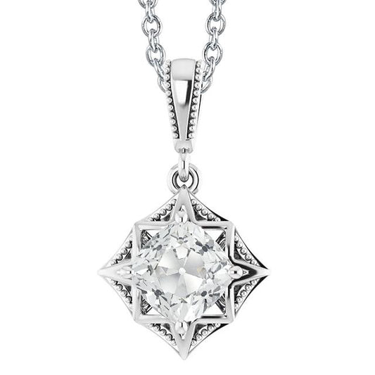 Gold 14K Kissen Alter Bergmann Echt Diamant Anhänger Sternstil 3,50 Karat - harrychadent.ch