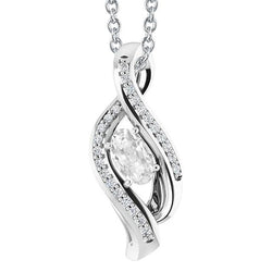 Gold 14K Naturlich Diamant Anhänger Rund & Oval Old Cut 3 Karat Twisted Style