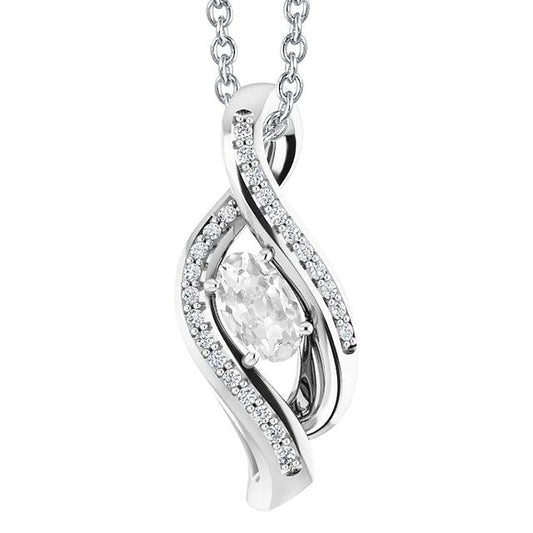 Gold 14K Naturlich Diamant Anhänger Rund & Oval Old Cut 3 Karat Twisted Style - harrychadent.ch